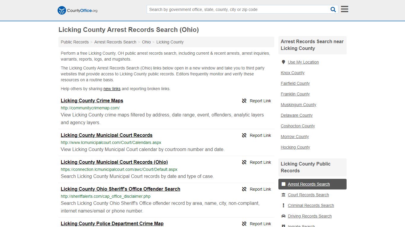 Arrest Records Search - Licking County, OH (Arrests ...